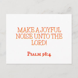  Joyful Noise 4 Psalm 98:4 Christian Scripture Vykort