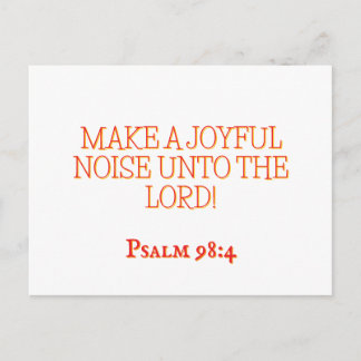  Joyful Noise 4 Psalm 98:4 Christian Scripture Vykort