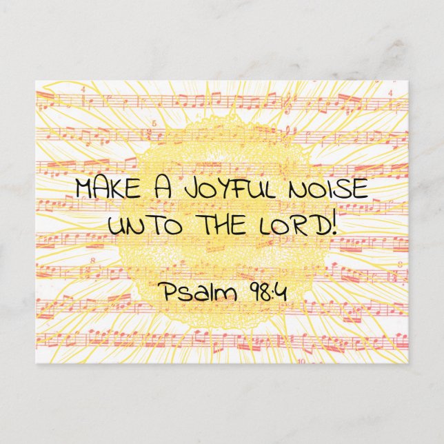 Joyful Noise Psalm 98:4 Christian Scripture Verse Vykort (Framsida)