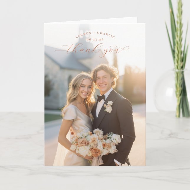 Joyful Pastel Romantic Photo Tack Kort (Framsida)