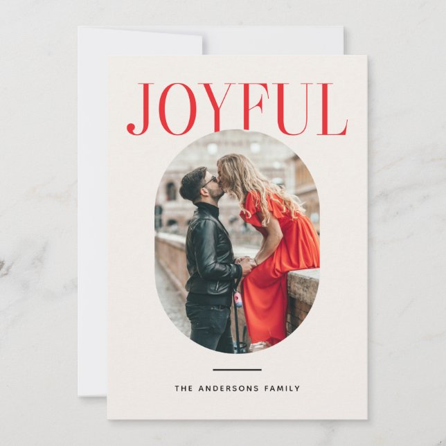 Joyful Photo Christmas | Minimalist New Year Julkort (Framsida)