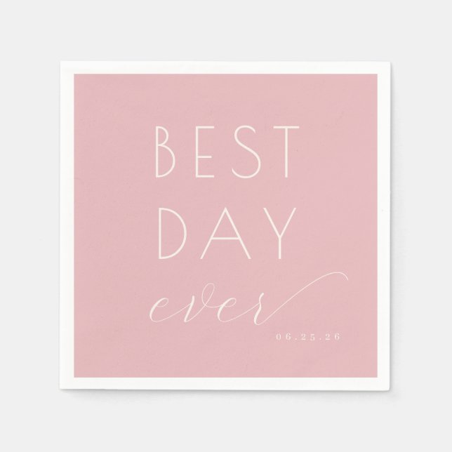 Joyful Pink Typographic Celebration Pappersservett (Framsidan)