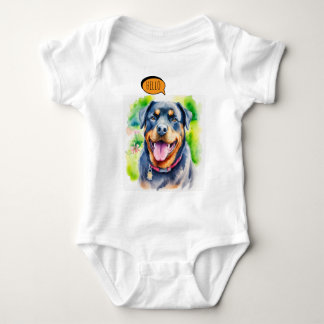 Joyful Rottweiler Pet  in Watercolor T Shirt