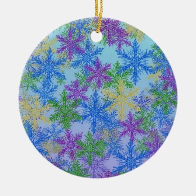 Joyful Snowfall — Colorful Holiday Ornament (Framsidan)