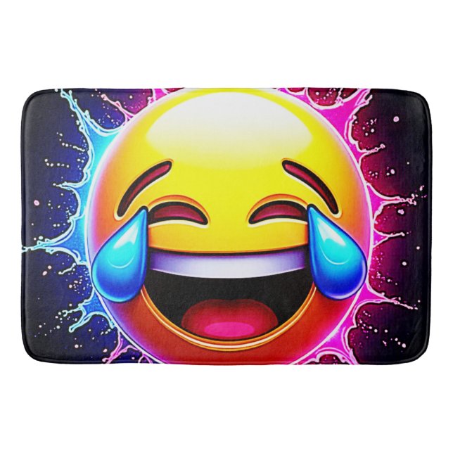 Joyful Splash: Laughing Emoji Art Badrumsmatta (Framsidan)