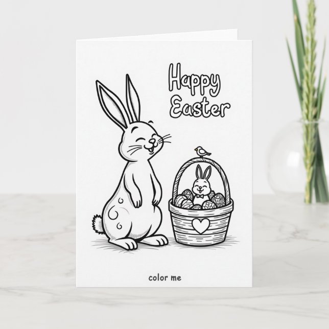 Joyful Spring Rabbit Art Card Kort (Framsida)