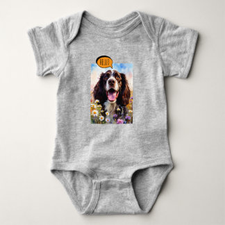 Joyful Springer Spaniel  in Watercolor T Shirt