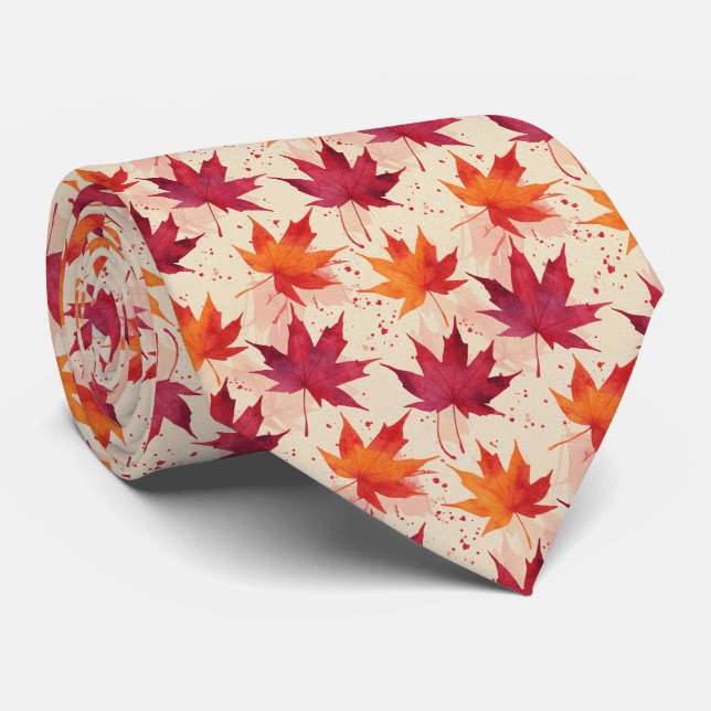 Joyful Sunset Glow Watercolor Maple Leaf Slips (Rullad)