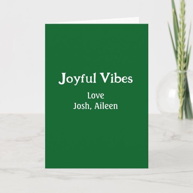 Joyful Vibes green Christmas holidays love family Kort (Framsida)