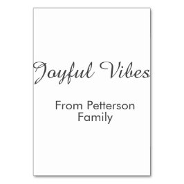 Joyful Vibes red Christmas add family name date  Bordsnummer