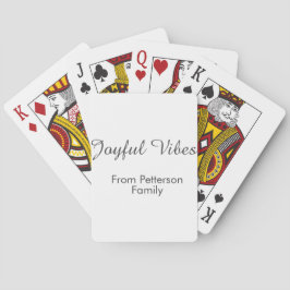 Joyful Vibes red Christmas add family name date  Casinokort