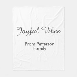 Joyful Vibes red Christmas add family name date  Fleecefilt