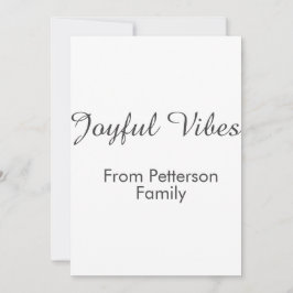 Joyful Vibes red Christmas add family name date  Julkort