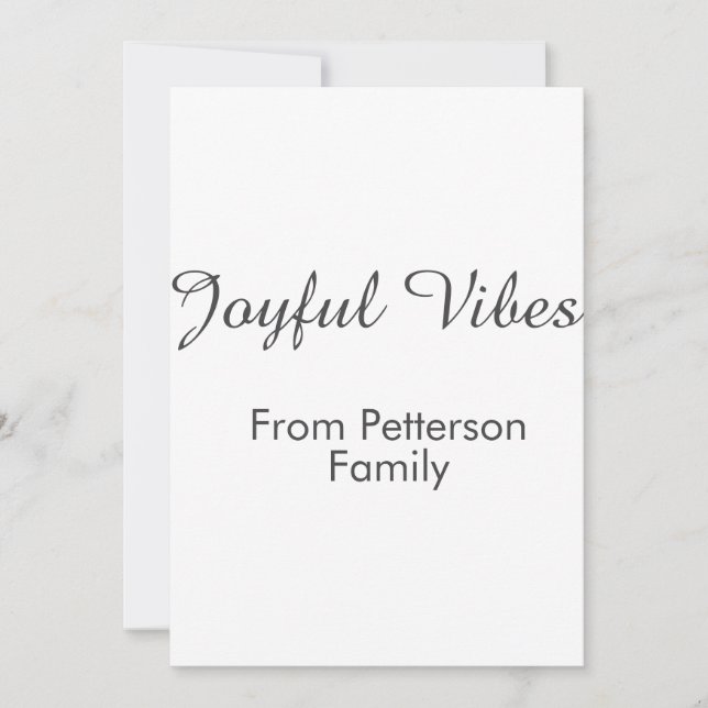 Joyful Vibes red Christmas add family name date  Julkort (Framsida)