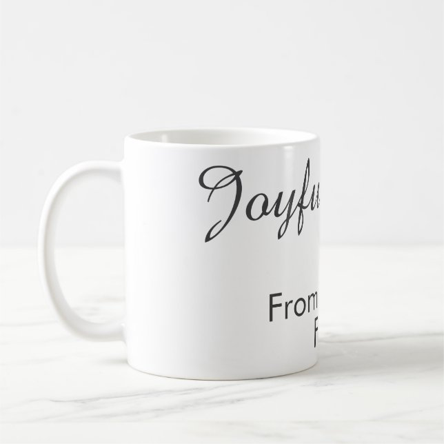 Joyful Vibes red Christmas add family name date  Kaffemugg (Vänster)
