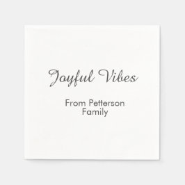 Joyful Vibes red Christmas add family name date  Pappersservett