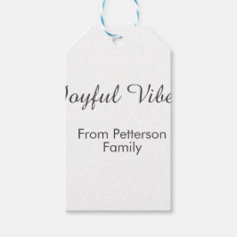 Joyful Vibes red Christmas add family name date  Presentetikett