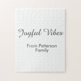 Joyful Vibes red Christmas add family name date  Pussel