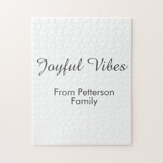 Joyful Vibes red Christmas add family name date  Pussel (Vertikal)