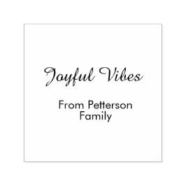 Joyful Vibes red Christmas add family name date  Självfärgande Stämpel
