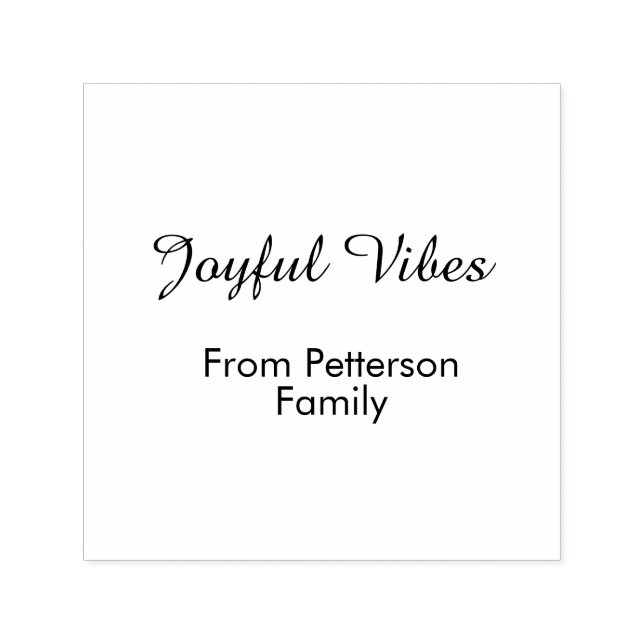 Joyful Vibes red Christmas add family name date  Självfärgande Stämpel (Design)