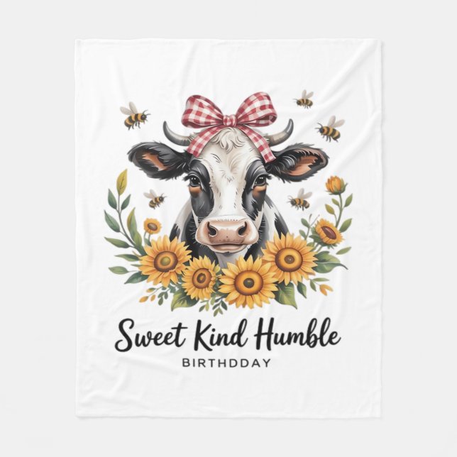 Joyfull jordgubbskädda Cow kärlek Classic T-Shi Fleecefilt (Framsidan)