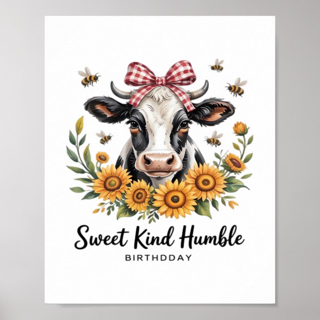 Joyfull jordgubbskädda Cow kärlek Classic T-Shi Poster (Framsidan)