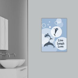 Joyfully Jumping Dolphins Live Laugh Love Poster