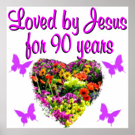 JOYOUS 90 YR OLD POSTER