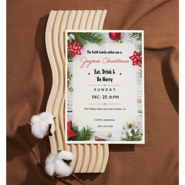 Joyous Christmas Minimalist Invitation | Modern  Inbjudningar (Skapare uppladdad)