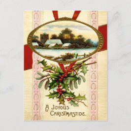 Joyous Christmastide Postcard Helg Vykort