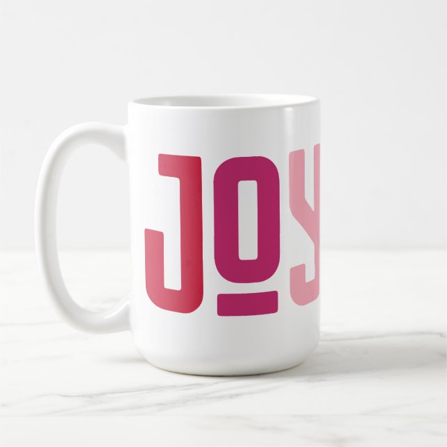 Joyous | Färgat modernt fetstilt Trendig typografi Kaffemugg (Vänster)