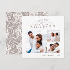 Joyous Flourish | 3 Photo Collage Kwanzaa Julkort