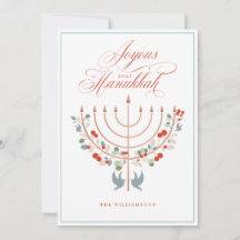 Joyous Hanukkah Festive Menorah Candle Photo