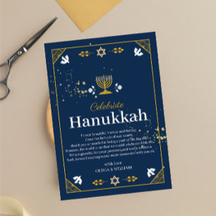 Joyous Hanukkah Firande!" Tack för ditt kort