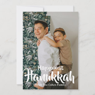 Joyous Hanukkah   Foto på den enkla familjen Hanuk Julkort