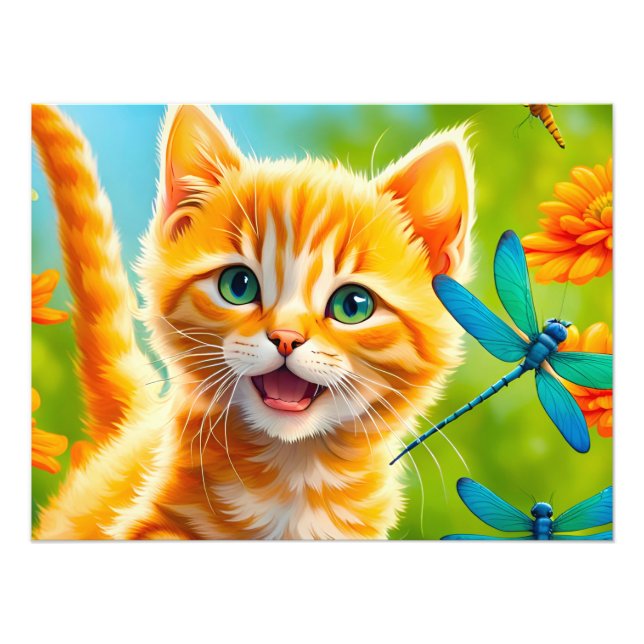 Joyous Kitten Fototryck (Framsidan)
