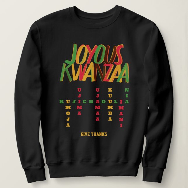 Joyous KWANZAA Crossword T Shirt (Design framsida)
