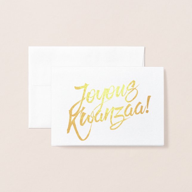 Joyous Kwanzaa Folierat Kort (Framsida med kuvert)