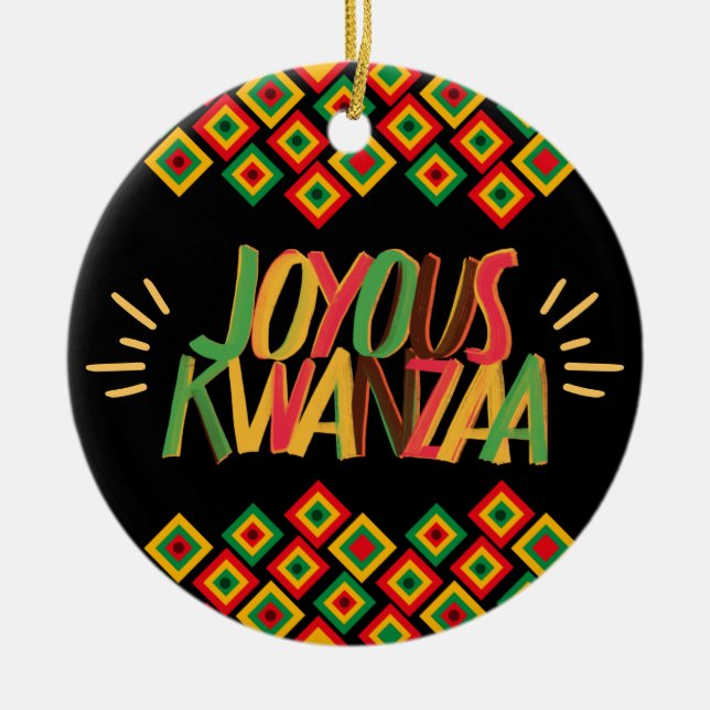 Joyous KWANZAA Julgransprydnad Keramik (Framsidan)
