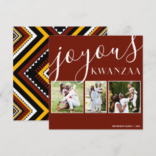 Joyous Kwanzaa Photo 3 Collage Julkort