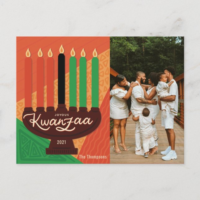 Joyous Kwanzaa Photo Helgdag Design Helg Vykort (Framsida)