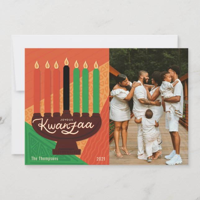 Joyous Kwanzaa Photo Helgdag Design Julkort (Framsida)