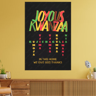 Joyous KWANZAA Principles Crossword Canvastryck
