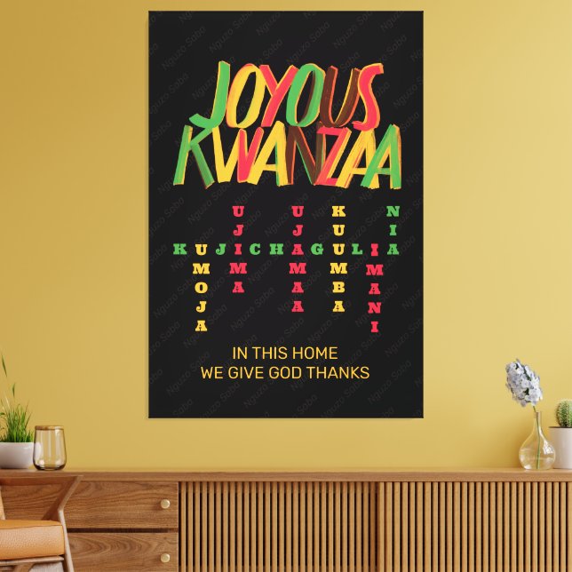 Joyous KWANZAA Principles Crossword Canvastryck (Insitu (Vardagsrum))