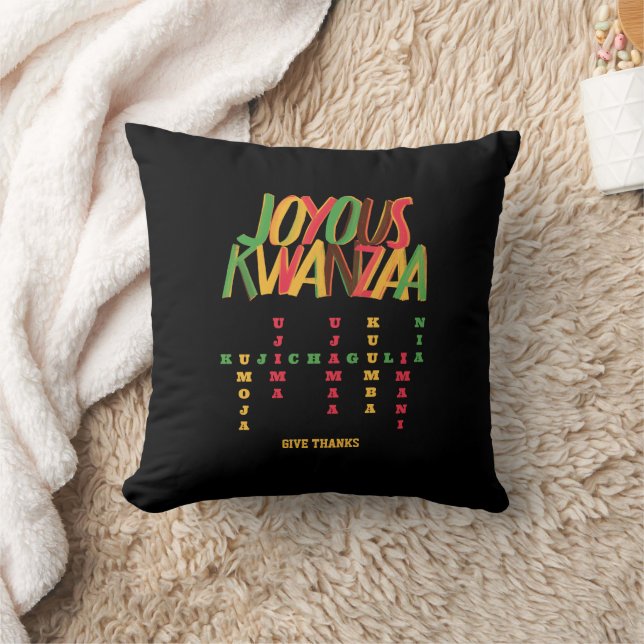 Joyous KWANZAA Principles Crossword Kudde (Filt)