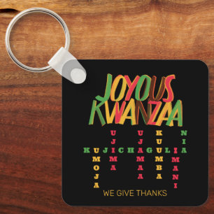 Joyous KWANZAA Principles Crossword Nyckelring