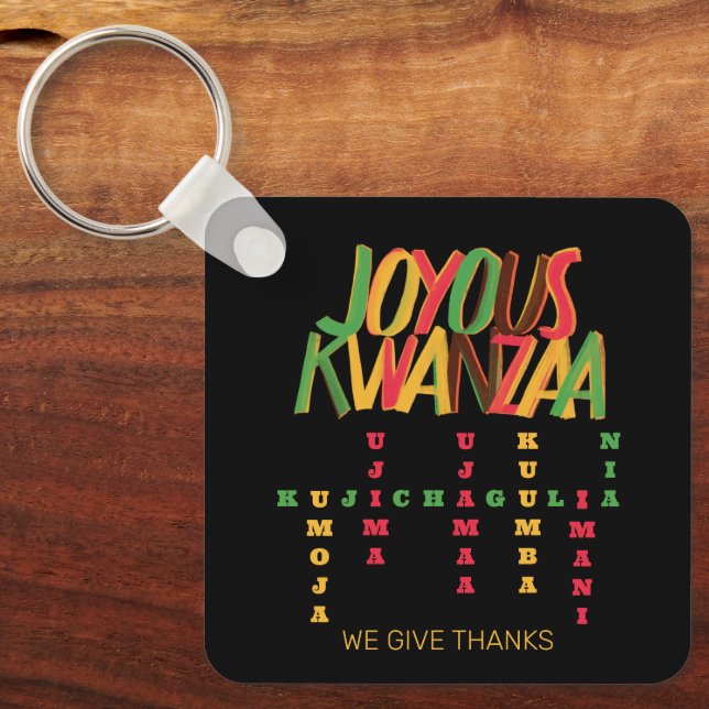 Joyous KWANZAA Principles Crossword Nyckelring (Framsida)