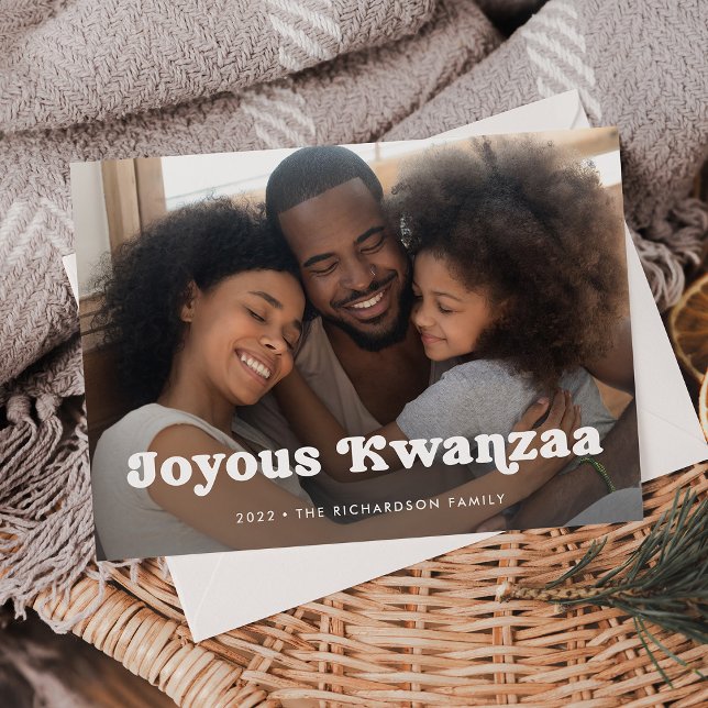 Joyous Kwanzaa | Simple Boho Photo Overlay Julkort (Skapare uppladdad)