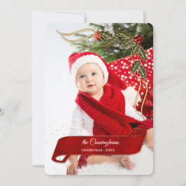 Joyous och Jolly med Bows of Holly Photo Julkort